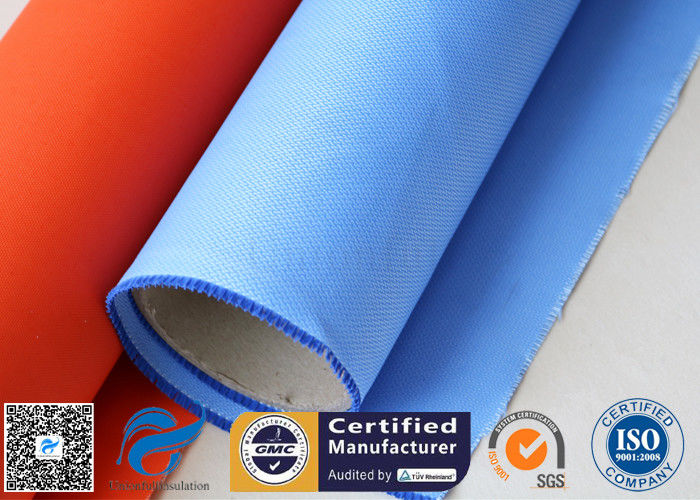 Blue Rubber Silicone Coated Fiberglass Fabric Thermal Insulation Cover 18oz