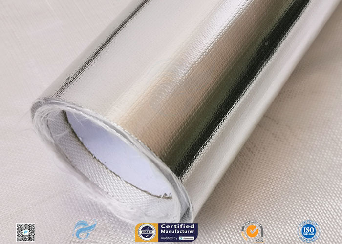 Light / Heat Reflective 300℃ Aluminium Foil Fiberglass Fabric For Pipe Insulation